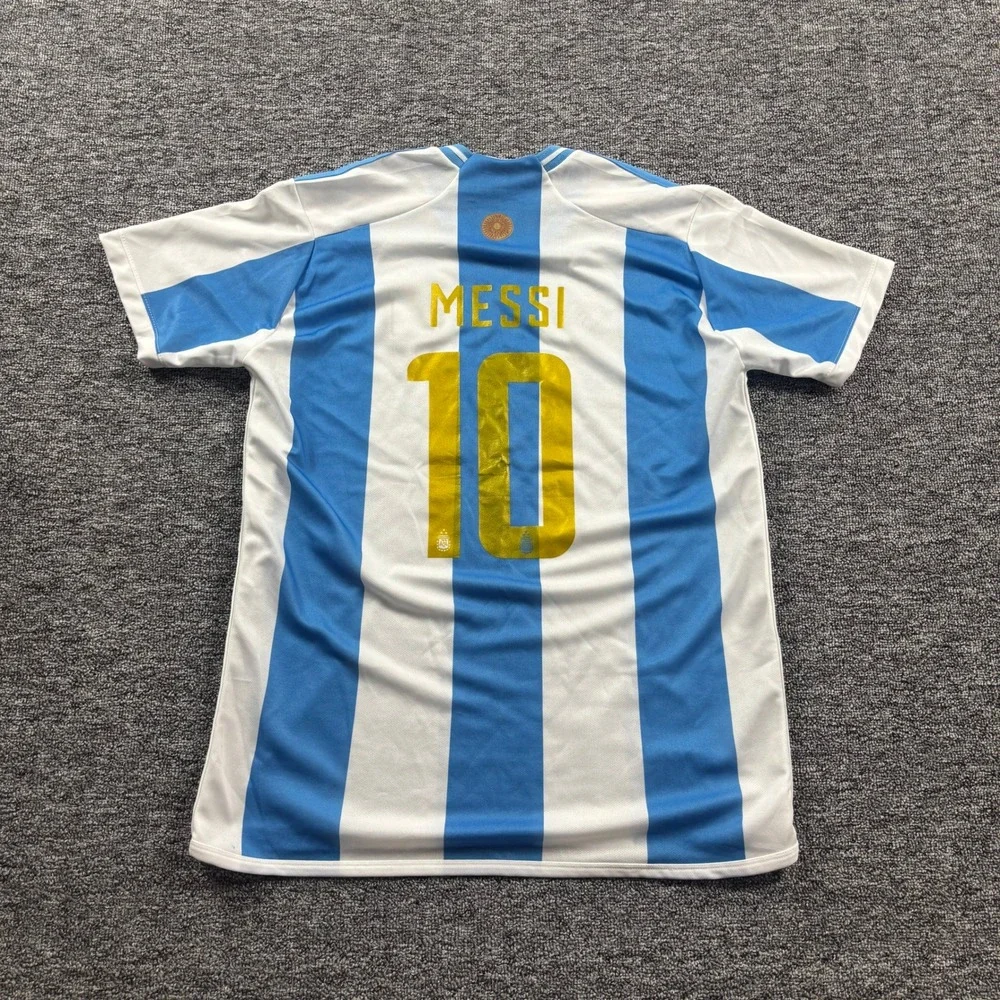 Adidas Messi 2022 World Cup Champions Soccer Argentina Jersey Blue/White Large